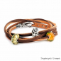 Preview: Trollbeads - Armband Leder, hellbraun-dunkelbraun